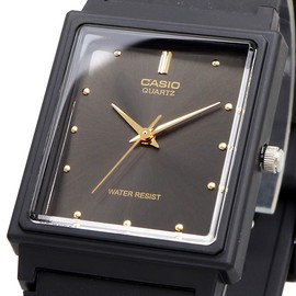 Casio Analog Wristwatch, Urethane Strap, Rectangular Face, Men's Overseas Model, Black, Simple