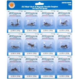 Bachmann Trains E-Z Mate Magnetic Knuckle Couplers - Center Shank - Long (Card of 12)