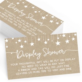 Printed Party Gift Display Insert Cards, Rustic Kraft, Set of 25