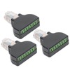 3 Sets RJ45 Male to 8 Pin Screw Terminal Connector