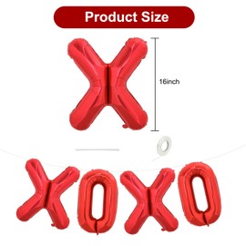 TONIFUL 16 Inch Valentine’s Day Letter Balloons Banner Foil Valentine’s Day Decoration Balloons for Romantic Valentine's Day Wedding Bridal Shower Anniversary Engagement Party Supplies（Red）