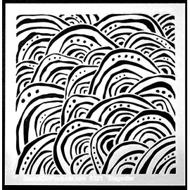 6"x6" Whimsical Waves Stencil by Terri Stegmiller