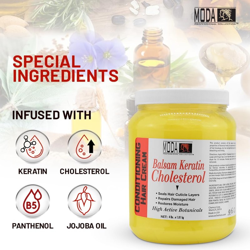 MODA - Cholesterol Deep Conditioning Hair Cream with Keratin, Panthenol,