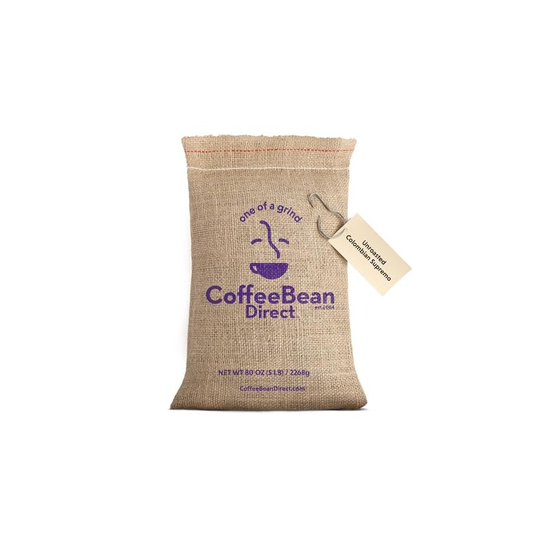 Coffee Bean Direct Unroasted Colombian Supremo, 5 Pound (Pack of