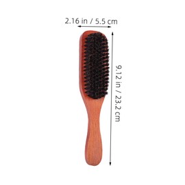 Healvian 2pcs Wooden Boar Bristle Hair Brush for Curly Hair Gentle Detangling and Scalp Massage Portable Soft Bristle Styling Comb for Home and Travel Use