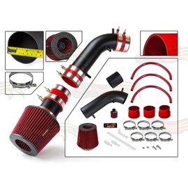RTUNES RACING BLACK PIPE HEAT SHIELD COLD AIR INTAKE Intake Airflow Inductions Kit + FILTER Compatible For 96-98 4Runner 3.4L / 95-98 T100 / Tacoma 3.4L