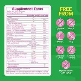 Culturelle Womens Probiotic + Multivitamin Gummies, Mixed Berry, 60 Ct | Multi-Strain Probiotics + Biotin & Selenium For Digestive, Immune, Hair, Skin