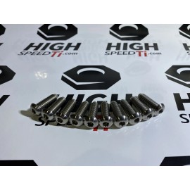 High Speed Ti Titanium Sprint Car Front Hub Bolt 10pc Kit 3/8-16 Lightweight Button Head 1-1/4