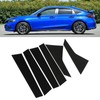 6PCS Car Window Trim Bright Black Lightweight Smooth Surface Window