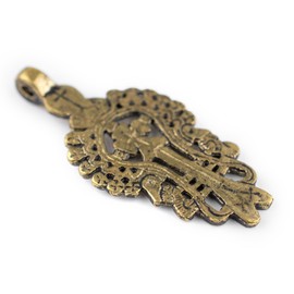 The Bead Chest Brass Ethiopian Coptic Cross Pendant, African Abyssinian Design, Orthodox Christian Pendant for Jewelry