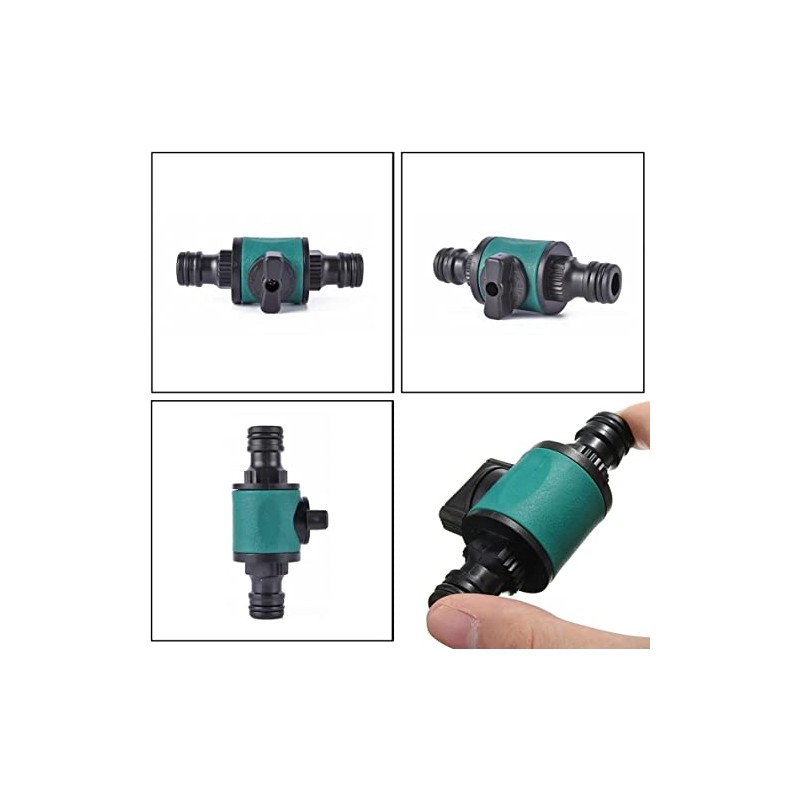 2PC Quick-Release in-line Shut-Off Valve for Garden Hose Pipe, Compatible