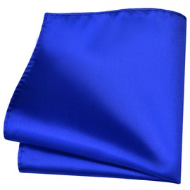 Branduce Royal Blue Pocket Square for Men Plain Silk Blend Boy Handkerchief for Wedding Party（PS01-08