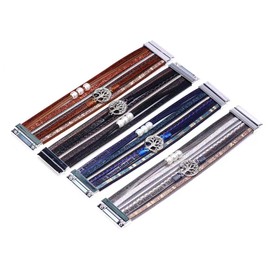 KunBead Wide Leather Wrap Bracelets for Women Family Tree Braided Boho Multi-Layer Bracelet Wristband Cuff Bangle Birthday Jewelry