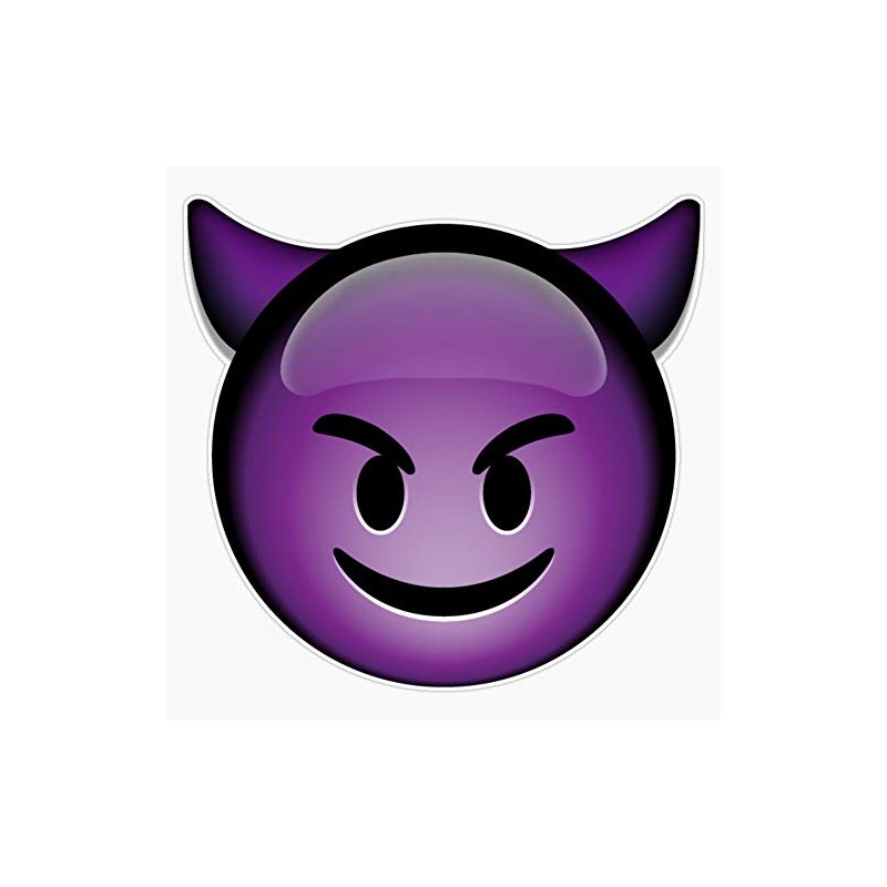 Generic Cute Smiling Purple Devil Emoji Sticker Decal Bumper Sticker