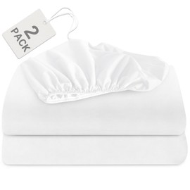 Biloban Cot Sheets 31’’×75’’ 2 Pack, Cot Size Fitted Sheet Fits for Narrow Twin Mattress/RV Bunk Mattress/Guest Beds and Folding Beds/Army Cots for Adults, White