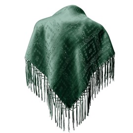 Silk cloth dirndl costume cloth green 75 x 75 cm dirndl cloth silk fringe scarf for traditional costume silk scarf with fringes shoulder scarf silk clouth high quality, Green