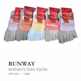 Honey-Sweet Knitted Toe Ankle Socks for Women, Comfortable 5 Pairs Mixed Colors - 24cm