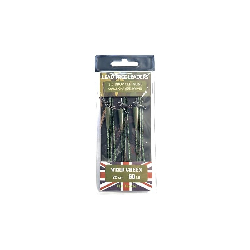 TJR Tackle Carp Leaders Solid Bag Lead Free Drop Off