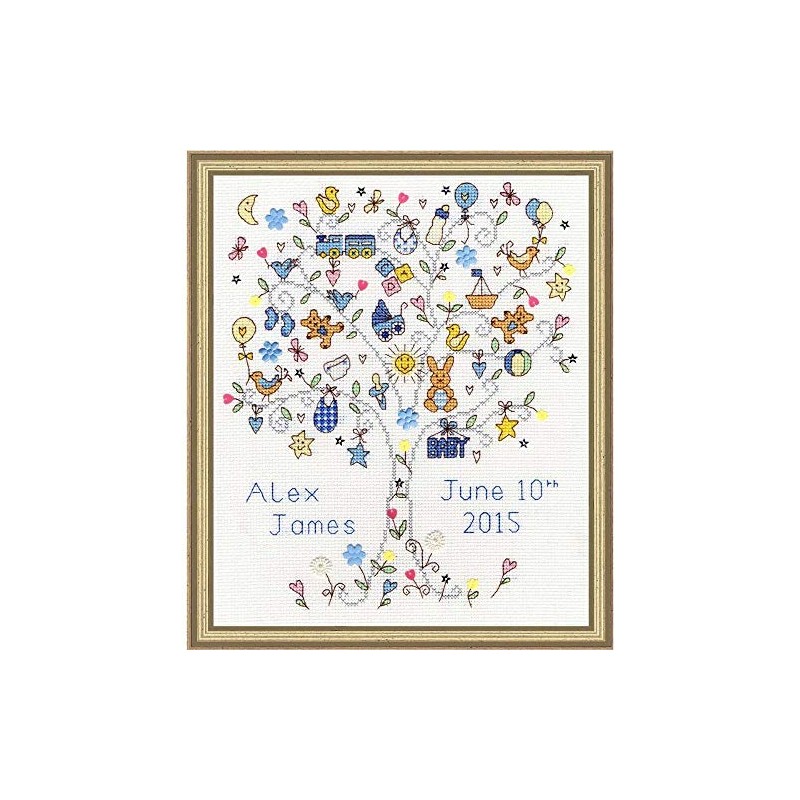 Bothy Threads Cross Stitch Kit Love Baby Boy 22x28cm XKA8