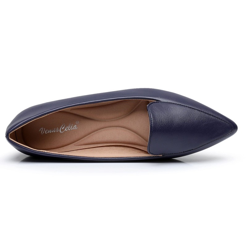 VenusCelia Funkier Zapatos planos para mujer, azul marino, (Navy Pu),