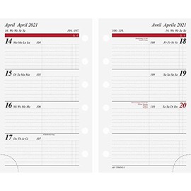 rido/idé 7067910001 Weekly Calendar / Schedule Systems 2021, 2 Pages = 1 Week, Sheet Size 7.6 x 12.7 cm