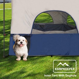KAMPKEEPER Camping Inner Tent for Pop Up Canopy, Converts 10'x10' Straight Leg Canopy into Camping Cube, with 1 Dog Hole, 1 Mesh Door & 3 Mesh Windows–Fully Vented Roof(Canopy & Frame NOT Included)
