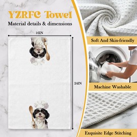 Funny Shih Tzu Kitchen Towels Decor 16x24 Inch, Shih Tzu Gifts for Dog Lovers, Chef Gifts for Women Men Hand Tea Dish Towels for Kitchen Dining Room Decor