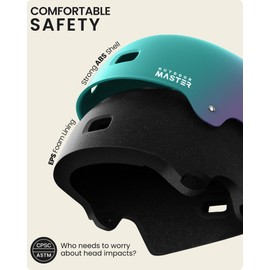 OutdoorMaster Skateboard Cycling Helmet - Two Removable Liners Ventilation Multi-Sport Scooter Roller Skate Inline Skating Rollerblading for Kids, Youth & Adults - M - Fuschia Teal