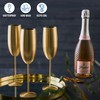 Oak & Steel - 4 Stainless Steel Champagne Flutes with