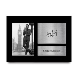 HWC Trading A4 George Lazenby James Bond On Her Majesty's Secret Service Gifts Printed Signed Autograph Picture for Movie Memorabilia Fans