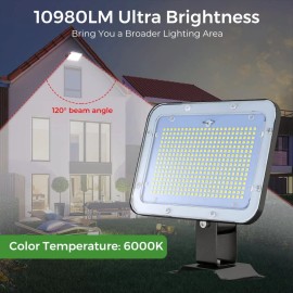 Bright 2 Pack 60W LED Flood Light 10980LM Super Bright Outdoor Floodlight Fixture IP65