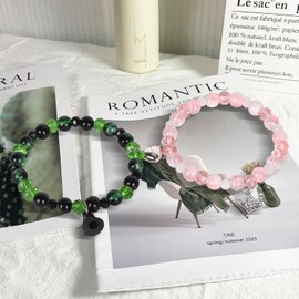 Sqsxgz Elphaba Galinda Friendship Crown Witch Hat Matching Bracelets, Wicked BFF Couples Accessories Gifts for Fans Dress Decor