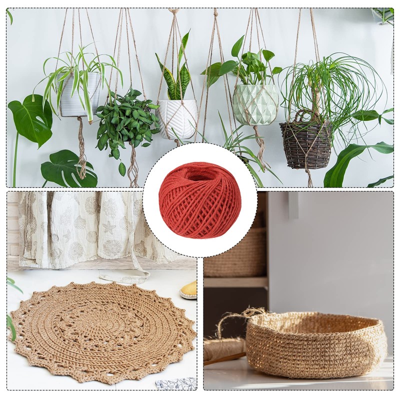 sourcing map 164 Feet 2.5mm Garden Twine, Jute Rope String