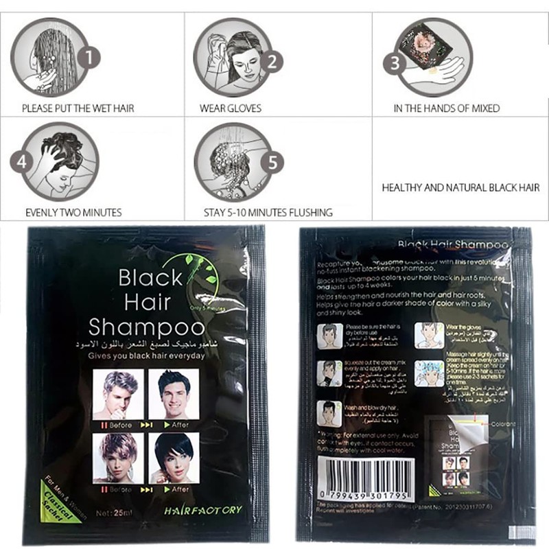 Instant Hair Colour Black Hair Dye Shampoo 30 Days Natural