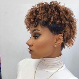 KRSI Mohawk Hair Piece Afro High Puff Mohawk Drawstring Pontail for Black Women, Curly Mohawk Wigs Drawstring Ponytail With Bangs Clip in Ponytail Extension for Black Women(1B/30)