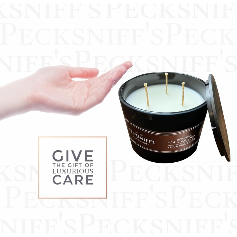 Pecksniffs Black Tall Bourbon & Mandarin Scented Candle | 3