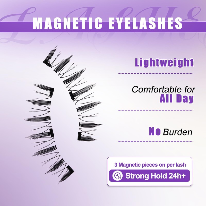 Premium Magnetic Eyelashes Set - 2 Pairs with Applicator |