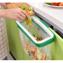 Hanging Garbage Bag Holder for Kitchen Cabinets – Covered Compact Trash Bag Rack for Easy Countertop Cleanup