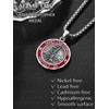 ADMETUS Red St Christopher Necklace Mens Sterling Silver St Christopher