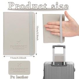 Passport Holder Cover, Passport Cover PU Leather Travel Passport Wallet with RFID Blocking Passport Cover Case Organiser Travel Passport Holder Credit Cards for Men Women