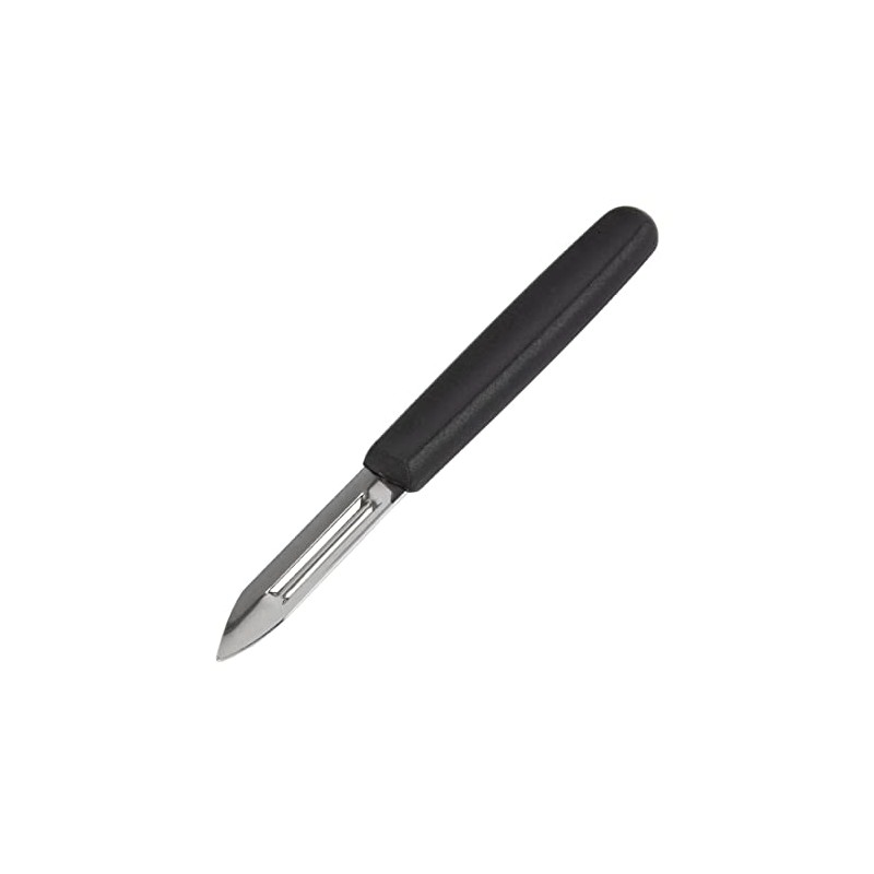 Vogue Vegetable Peeler, Black, Double Sided Stainless Steel Blade, Nylon