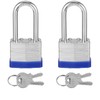 Smilcloud 2 Pack Padlocks with Keys, Long Shackle Padlocks Heavy