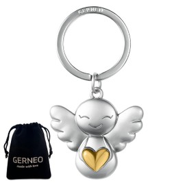 GERNEO® Maya Guardian Angel Keyring – A Heart for You – Elegant Lucky Charm in Gold, Rose Gold or Silver, gold