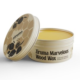 Ziruma Non-Toxic Wood Wax - Natural Wood Conditioner for Butcher Blocks, Wooden Utensils & Bowls – No Mineral Oil, No Petroleum - Pure Beeswax, Lemon & Flaxseed Oil [7 oz]