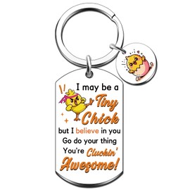 MigPio Chicken Keychain Chicken Gifts for Girl Women Funny Chicken Themed Keychain Cute Gifts for Chicken Lovers Positive Keychains for Friends Bff Daughters