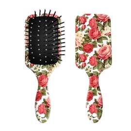 Miwasion Paddle Hair Brush,Cute Detangling Hair Brushes,Glide Through Tangles with Ease,Ease for Girls,Women,Boys,Men,Wet & Dry All Hair(Red Roses-01)