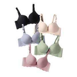 Pack of 5,Women Comfort No Wire Bras Seamless No Show Bra Pack (MKL-mix2, 36C)