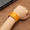 PATIKIL 1.5Inch Wide Simple Leather Wristbands, 2Pcs Vintage Adjustable Cuff