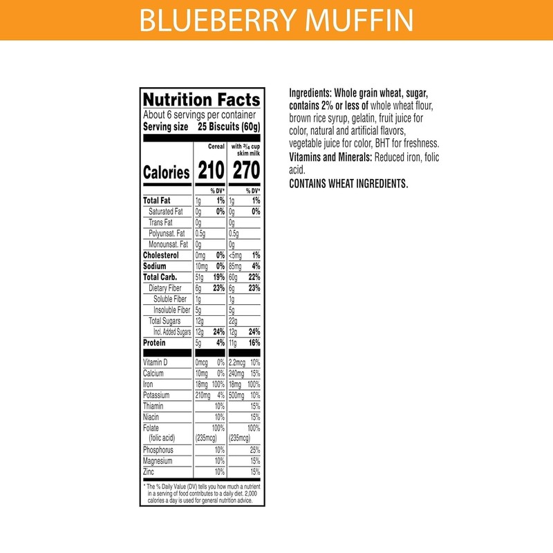 Kelloggs Frosted Mini Wheats Cold Breakfast Cereal - Blueberry Muffin