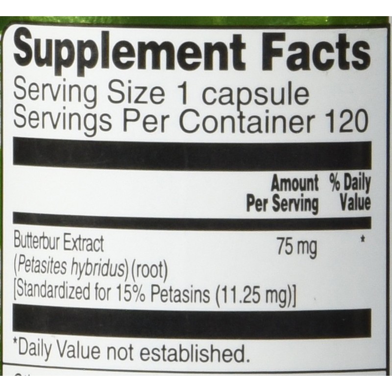 Vitacost Butterbur Extract - Standardized - 75 mg - 120